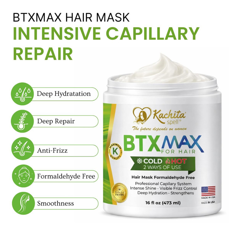 Kachita Spell BTX MAX Deep Conditioning Hair Mask for Dry Damaged Hair Treatment Keratin Argan Oil Hair Care for Hydrati