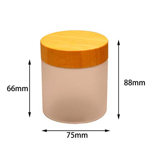1Pcs 250ml/8.5oz PET Frosted Transparent Empty Refillable Cosmetic Jar with Bamboo Lid Cosmetic Cream Pot Tin Box Case Container Dispense Bottle for