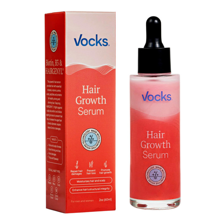 Vocks Hair growth serum for woman and men Anti Thinning and Hair Loss Treatment Hair regrowth Treatment 2oz One Month Su