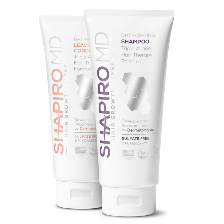 Shapiro MD Hair Growth Experts Shampoo and Leave in Conditioner DHT Fighting Vegan Formula for Thinning Hair Developed b