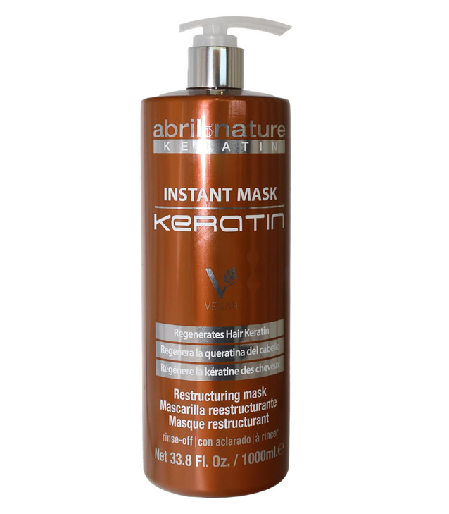Abril Et Nature Instant Mask Keratin 1000 ml Treatment for Severely Damaged Hair Restores Strength to the Hair Fibre Pow