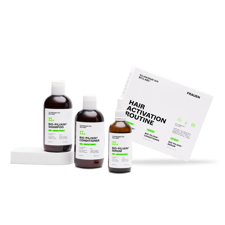 Scandinavian Biolabs BioPilixin Routine For Women Helps with Hair Shedding Nurtures Hair Follicles Enhances Hair Strengt