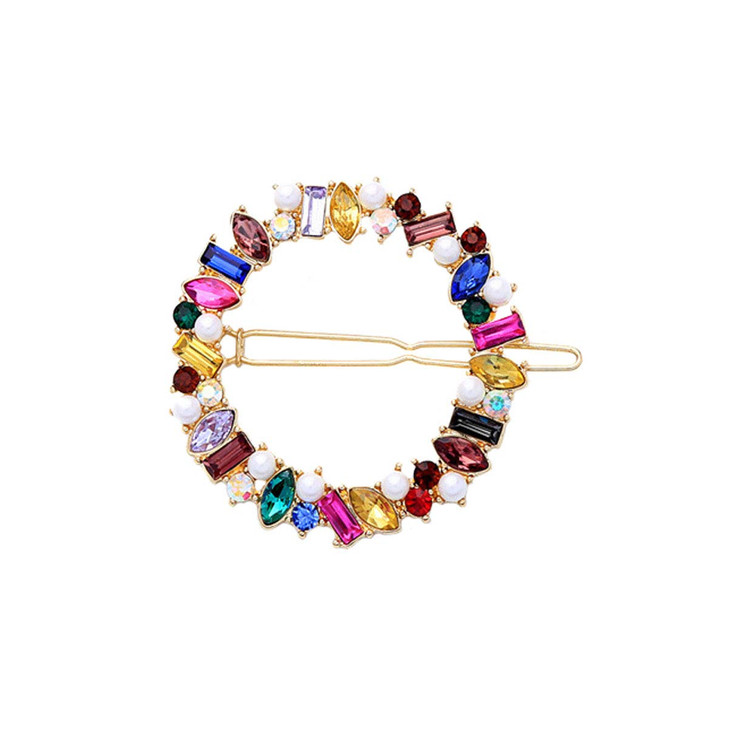 Imitation Pearls Hairpin Hair Barrettes for Women - Numblartd Fashion Geometric Rhinestone Crystal Hair Clip Pins Hair Styling Hair Accessories (Whit