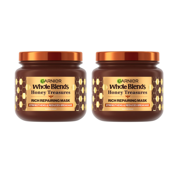 Garnier Whole Blends Honey Treasures Repairing Mask for Dry Damaged Hair 115 Fl Oz 2 Count Packaging May Vary
