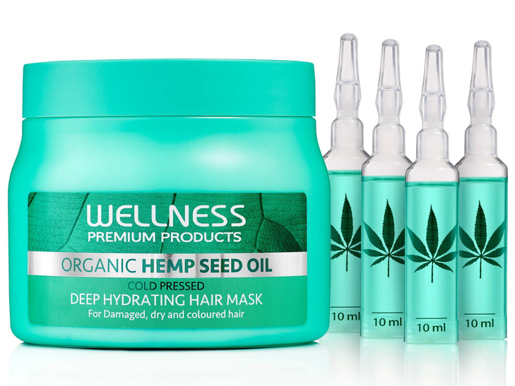 Wellness Premium Products Organic Hemp Seed Oil Deep Hydrating Hair Mask Unisex Mask I0095757 1691 Fl Oz Pack of 1