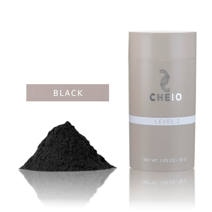 Cheio Hair Thickening Fibers 30g Level 2 Black Keratin Fibers for Bald Spots Thinning Hair for Men and Women Covers Spot