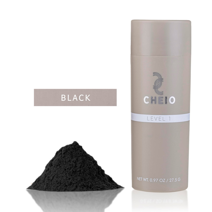 Cheio Hair Thickening Fibers 275g Level 1 Black Keratin Fibers for Bald Spots Thinning Hair for Men and Women Covers Spo