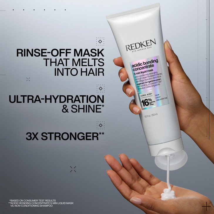 Redken Acidic Bonding Concentrate Hair Mask Hydrating 5 Minute Liquid Mask Bond Building Strengthening For Dry Damaged H
