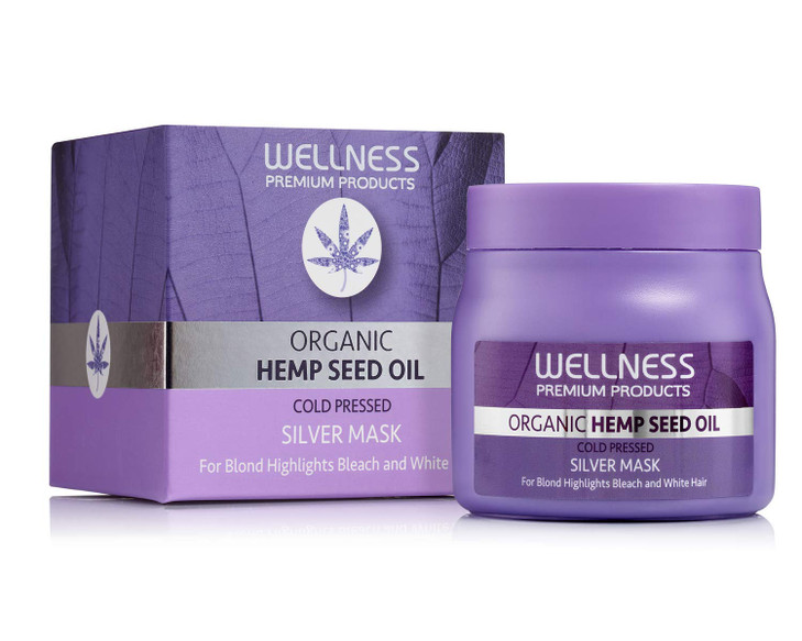 Wellness Premium Products Organic Hemp Seed Oil Hair Mask for Damaged Blond Hair 500ml169oz Repairs Extreme Chemical and
