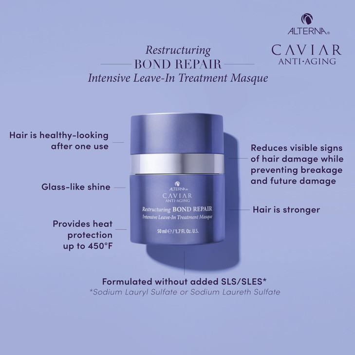 Alterna Haircare CAVIAR AntiAging Restructuring Bond Repair Intensive LeaveIn Treatment Masque 17oz Repairs Strengthens