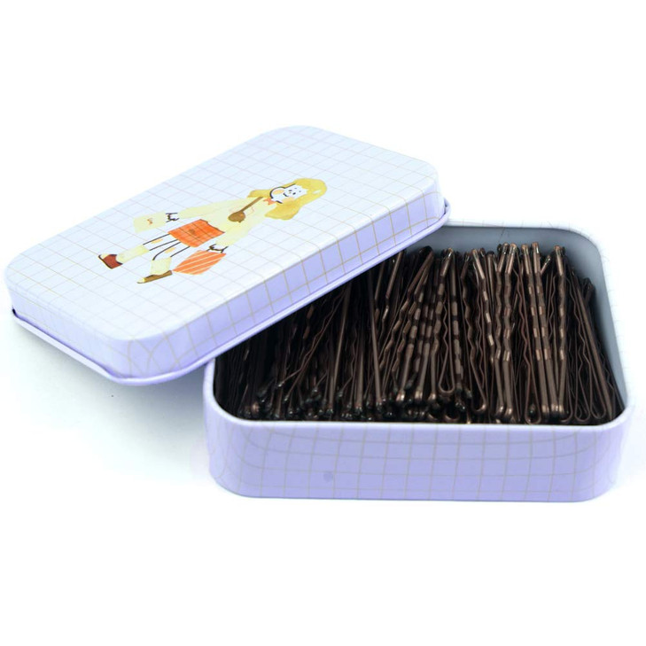 Hair Bobby Pins Black with Cute Case, 200 CT Bobby Pins for Buns, Premium Hair Pins for Kids, Girls and Women, Great for All Hair Types, 2.16 Inch (B