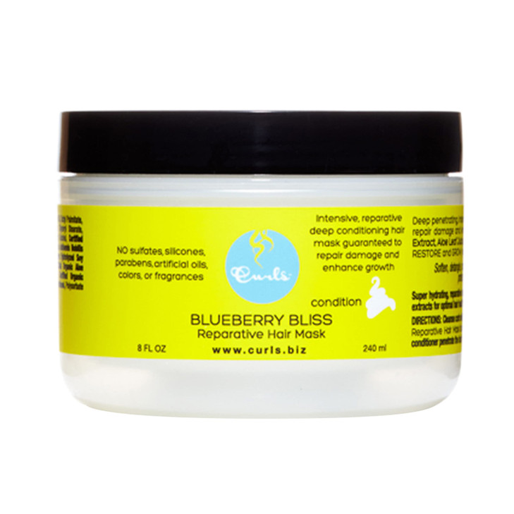 Curls Blueberry Bliss Reparative Hair Mask 8 fl oz Deep Conditioning Repair Protect Restore Detangle and Moisturize For