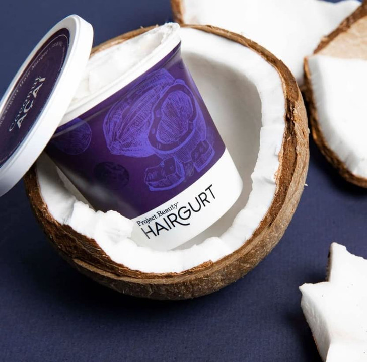Coconut Acai Curl Perfecting Yogurt Hair Mask for Curly and Wavy Hair Deep Conditioning Treatment with Natural Yogurt Co