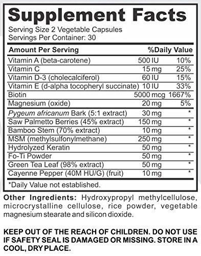 Powerful Hair Plus Unique Vitamins with Biotin for Healthy Hair Skin Nails Addresses Deficiencies Impacting Hair Loss Th