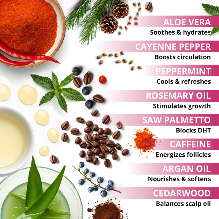 Cayenne Saw Palmetto Biotin Shampoo for Thinning Hair Vegan Volumizing Shampoo for Fine Hair with B Vitamins Argan Oil S