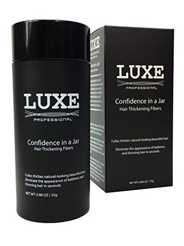 LUXE Hair Building Fibers Thickening Fibers CONFIDENCE IN A JAR 2 Months Supply Hypoallergenic Dermatologist Tested Mult