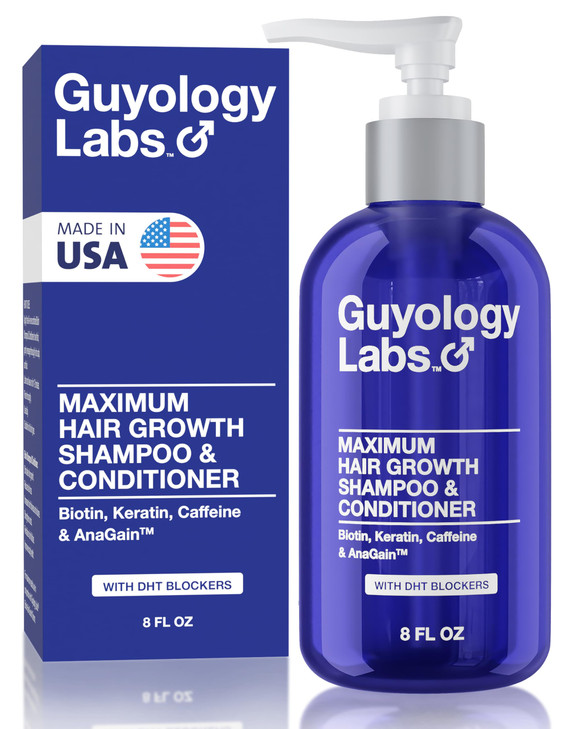 Guyology Labs Hair Growth Shampoo Conditioner for Thinning Hair Dermatologist Recommended 2 AnaGain Biotin Caffeine Can