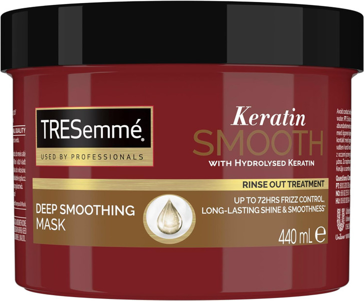 TRESemm Keratin Smooth Deep Smoothing Mask rinseout hair treatment with hydrolysed keratin for soft shiny frizzfree hair