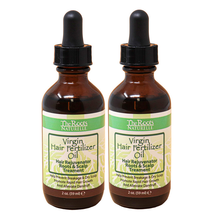 Virgin Hair Fertilizer Oil 2 Pack Roots and Scalp Treatment for Thinning or Breaking Hair Enriched with Jamaican Black C