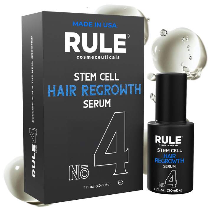 RULE No4 Stem Cell Hair Growth Serum Natural Oil with Biotin Castor Oil DHT Blocker Saw Palmetto for Thicker Fuller Long