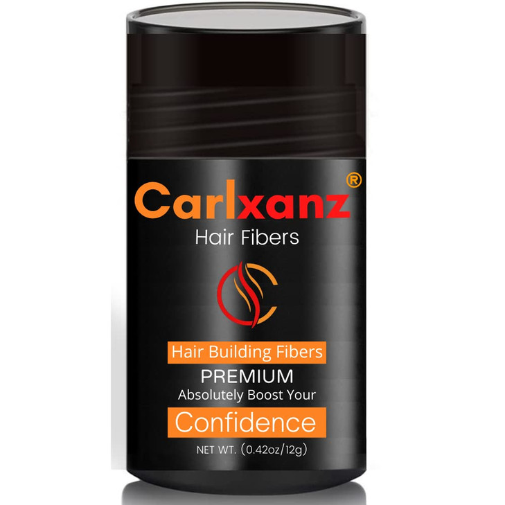 Carlxanz Keratin Hair Fibers Powder Cover Thinning Hair for Women Men 12g Medium Brown