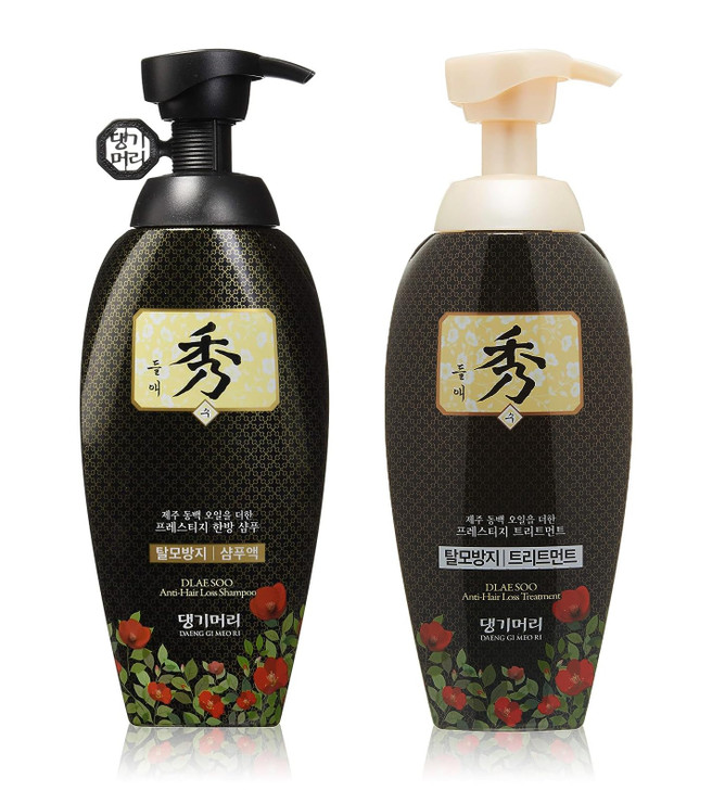 DAENG GI MEO RI Dlaesoo Anti HairLoss Shampoo and Treatment Set Jeju Camellia Oil Nutrition Scalp Care Hair Shine 135 FL