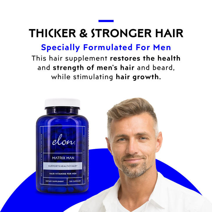 Elon Matrix Man 60 Day Supply Hair Growth Vitamins for Men Saw Palmetto Biotin Advanced Formula Vitamins Promotes Health