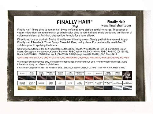 Finally Hair Fibers for Thinning Hair 100 Undetectable Natural Formula Completely Conceals Hair Loss in 15 Seconds 25 Gr
