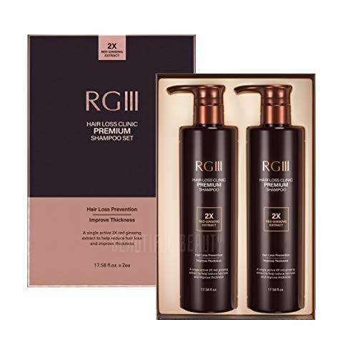 RG3 RGIII PREMIUM HAIR LOSS CLINIC SHAMPOO TWO BOTTLE SET