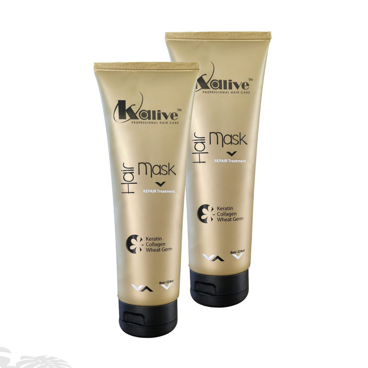 KALIVE Hair Mask for Deep Hydration Repair 8 oz Keratin Collagen Wheat Germ Hair Care Products for Dry Damaged Hair Pack