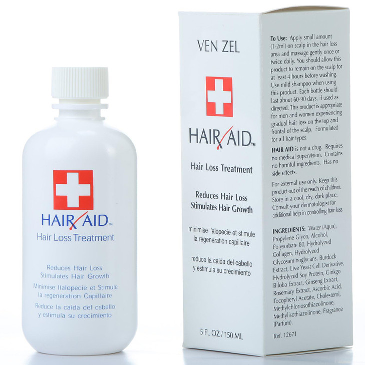 REXSOL Hair Aid Hair Loss Treatment Stimulates Hair Growth With pure Vitamin C E Yeast Cell Derivatives Ginseng Rosemary