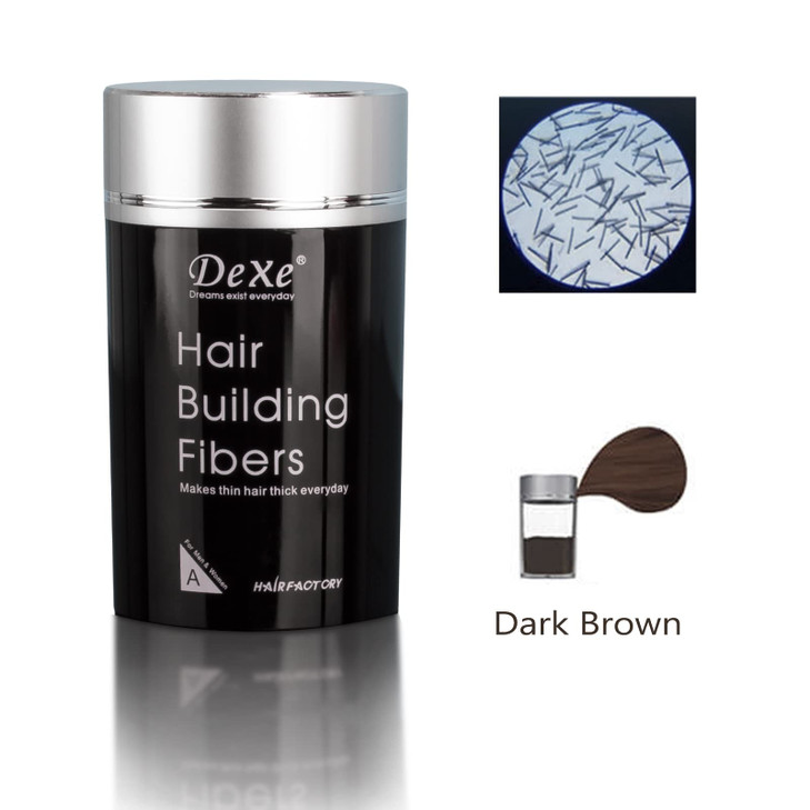 Hair Building Fibers Color Powder Instantly Thicken Thinning Hair for Men and Women Medium Brown