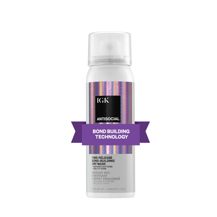 IGK ANTISOCIAL BondBuilding Dry Hair Mask Travel Repair Soften Shine Vegan Cruelty Free 17 Oz