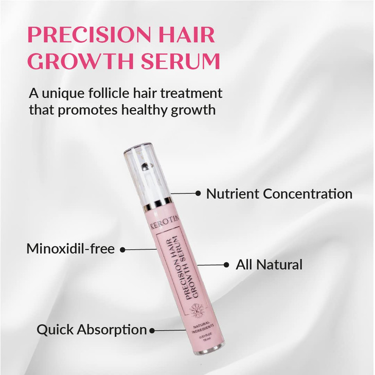 Kerotin Hair Growth Spot Treatment Serum Visible Improvement in Hair Regrowth Natural Follicle Hair Treatment Contains C