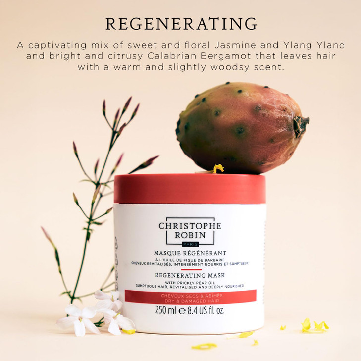 Christophe Robin Regenerating Mask with Prickly Pear Seed Oil for Dry Damaged and Chemically Treated Hair 84 fl oz