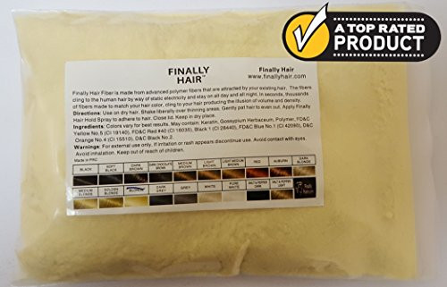 Finally Hair Building Fiber Refill 100 Grams Light Blonde Hair Loss Concealer by Finally Hair Blonde light