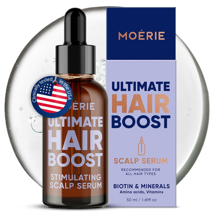 MOERIE Ultimate Hair Growth Serum for Natural Hair Regrowth Thickening Anti Thinning Hair Loss Treatment for Women Rapid