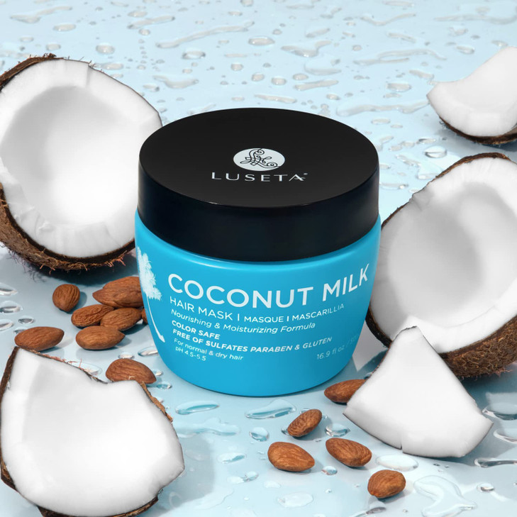 Luseta Coconut Milk Hair Mask 169 oz Hydrating Hair Treatment Repair Restore Damaged Hair Sulfate Free