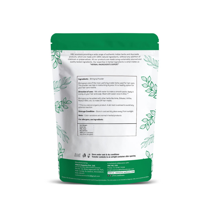 HC 100 Natural Bhringraj Powder for Hair 227g 05 LB 08 oz Hair Growth Rejuvenator from Indian Ayurveda