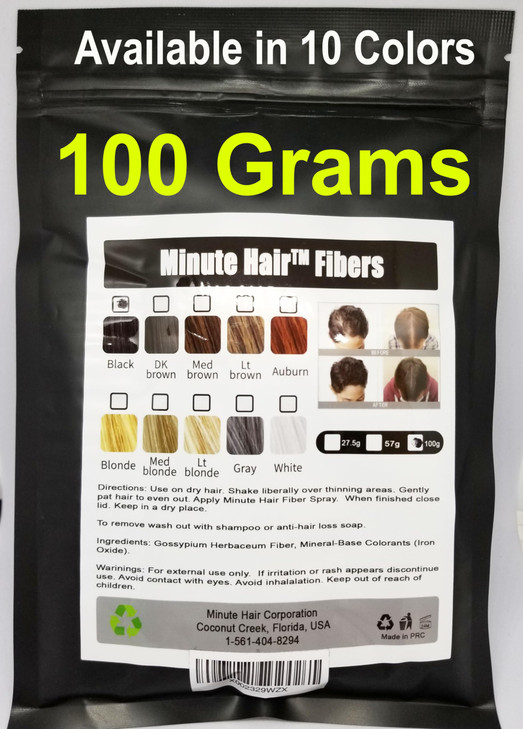 Hair Building Fibers 100 Grams 35 oz Minute Hair Refill Hair Loss Concealer That You Can Use for Your Bottles From Compe