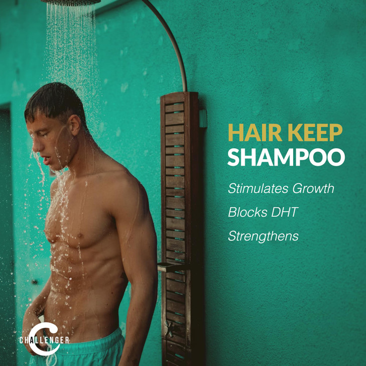 Challenger Mens Hair Keep Shampoo 10 Oz DHT Blocking Hair Growth Shampoo wBaicapil Capixyl HairSpa Caffeine Biotin Hyalu