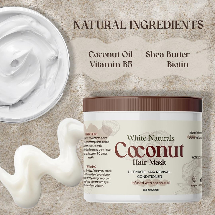 Organic Coconut Hair Mask for Hair Growth and Volume Moisturizing and Deep Conditioning Mask For Dry Damaged Hair Hair T