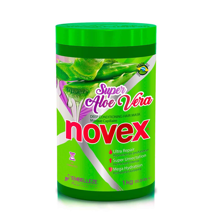 NOVEX Super Aloe Vera Hair Mask Infused with Organic Aloe Vera Frizz and Volume Control 353 Oz Jar