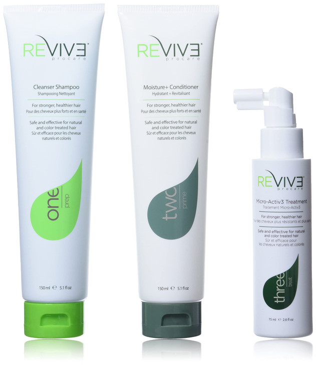 REVIV3 Procare 30 Day Trial Kit 3Part System for Fine and Thinning Hair Sulfate and Paraben Free LeaveIn Hair Treatment