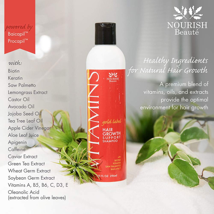 Nourish Beaute Vitamins Natural Shampoo for Hair Growth and Hair Loss for Hair RegrowthVolume and Thickening with Biotin