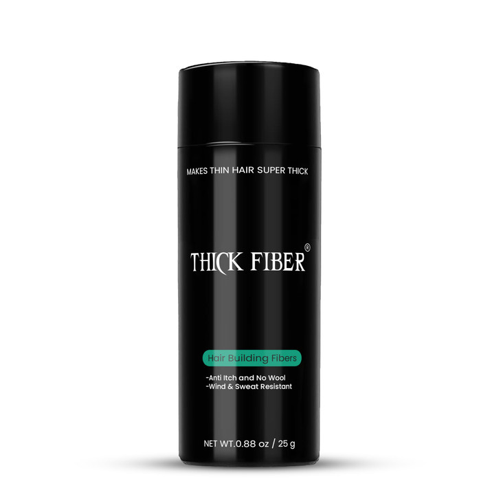 THICK FIBER Hair Fibers for Thinning Hair Bald spots BLACK 25g Bottle Conceals Hair Loss in Seconds Hair Powder for Wome