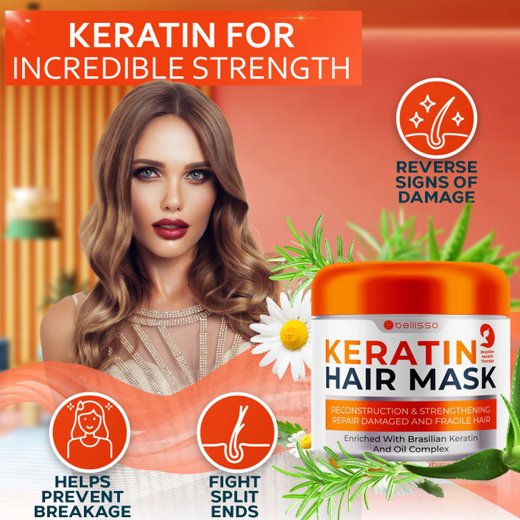 Keratin Hair Mask Sulfate Free Hydrating Deep Conditioner Treatment for Dry Damaged and Split Ends Moisture for Frizzy a