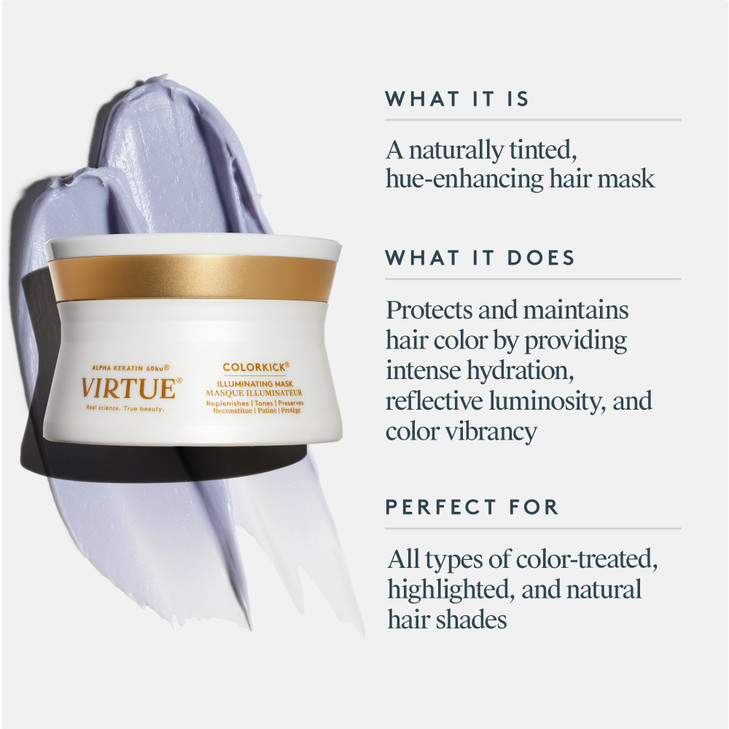 Virtue ColorKick Illuminating Hair Mask Tones Nourishes Preserves ColorTreated Hair