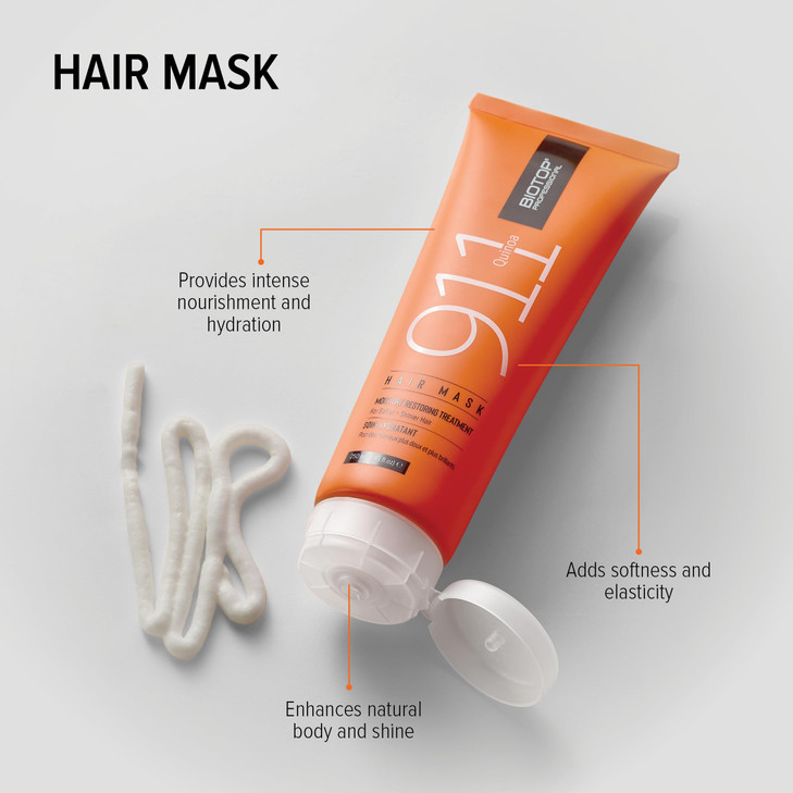Biotop Professional 911 Quinoa Hair Mask Repairing Hair Mask Treatment For Dry or Extremely Damaged Strands Color Safe C