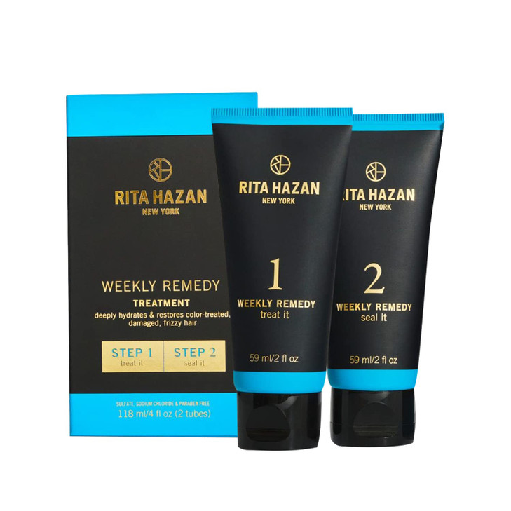 Rita Hazan Two Step Weekly Remedy Cream Kit Deeply Hydrating Restorative for Color Treated Hair Hair Cream for Frizzy Ha